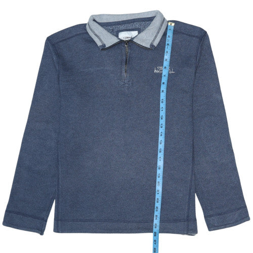 Weird Fish Men's Blue Collared 1/2 Zip Sweatshirt Size M