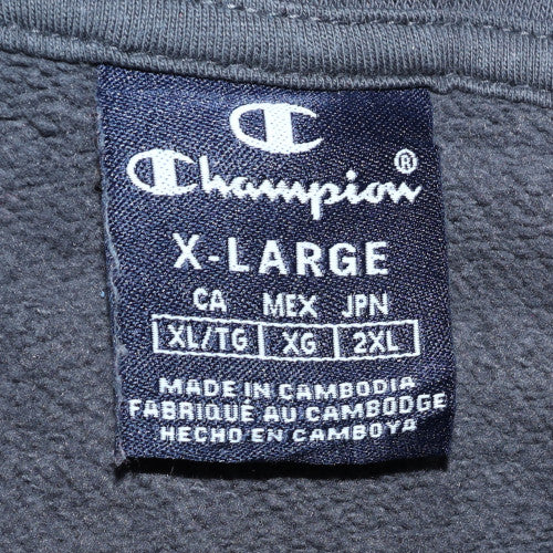 Champion Men's Grey Black 1/4 Zip Fleece Sweatshirt XL