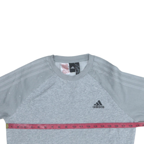 Adidas Boys Grey Crew Neck Sweatshirt Size 164 L Sportswear