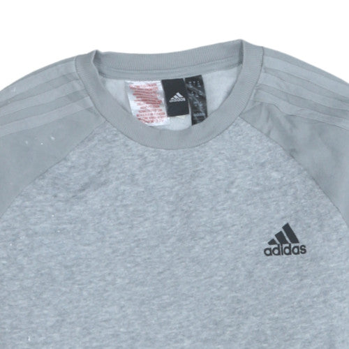 Adidas Boys Grey Crew Neck Sweatshirt Size 164 L Sportswear