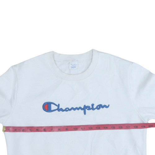 Champion Womens White Medium Crew Neck Pullover Sweatshirt
