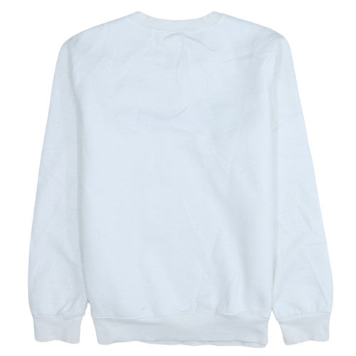 Champion Womens White Medium Crew Neck Pullover Sweatshirt