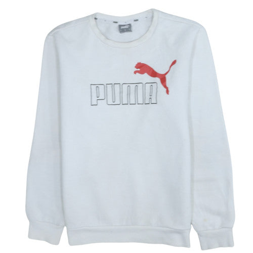 Puma Men's White Crew Neck Pullover Sweatshirt S
