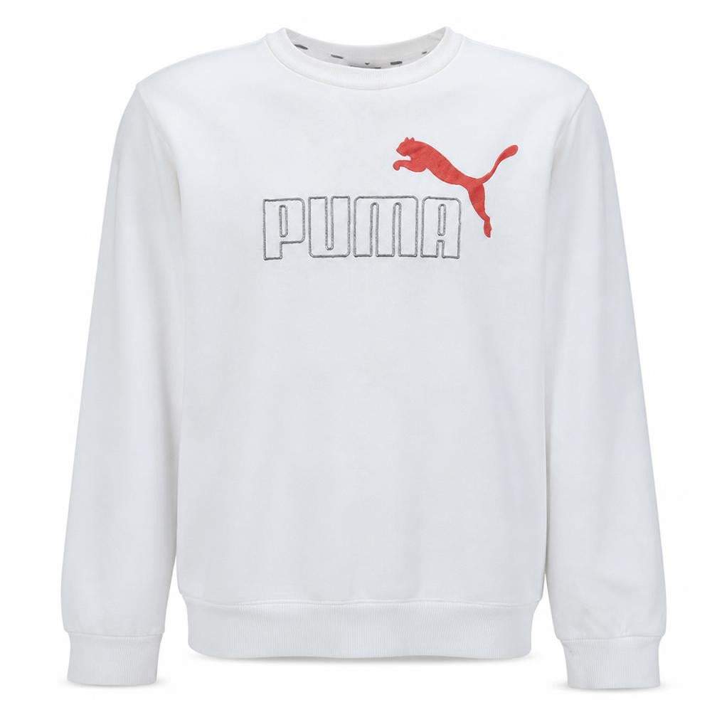 Puma Men's White Crew Neck Pullover Sweatshirt S