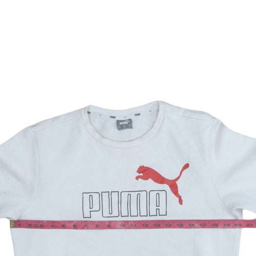 Puma Men's White Crew Neck Pullover Sweatshirt S