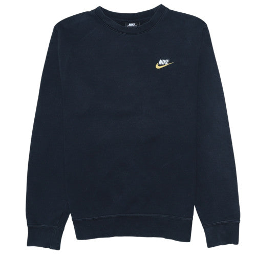 Nike Womens Black XS Crew Neck Pullover Sweatshirt Fleece Cotton