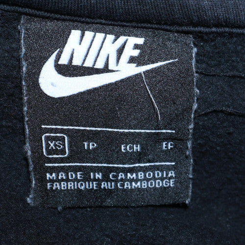 Nike Womens Black XS Crew Neck Pullover Sweatshirt Fleece Cotton