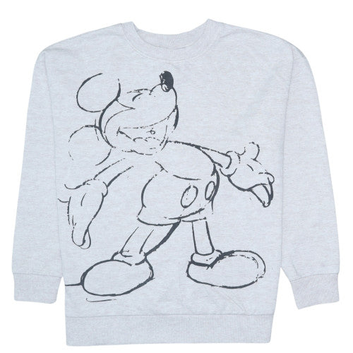 George Women Grey Mickey Mouse Pullover Sweatshirt L 16-18