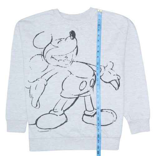 George Women Grey Mickey Mouse Pullover Sweatshirt L 16-18