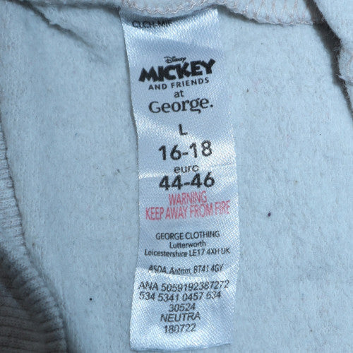 George Women Grey Mickey Mouse Pullover Sweatshirt L 16-18