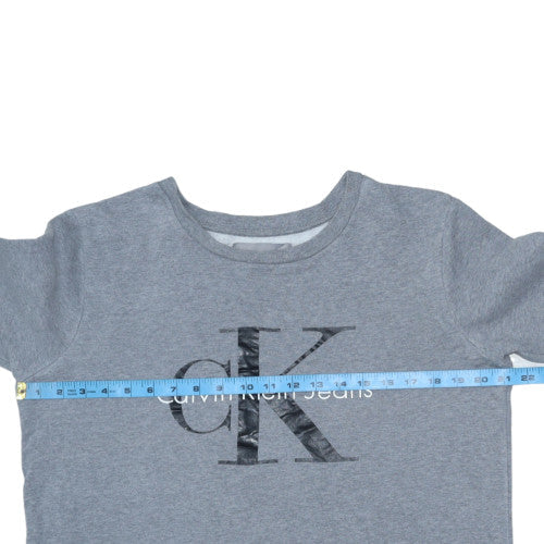 Calvin Klein Jeans Womens Grey Cotton Pullover Sweatshirt M