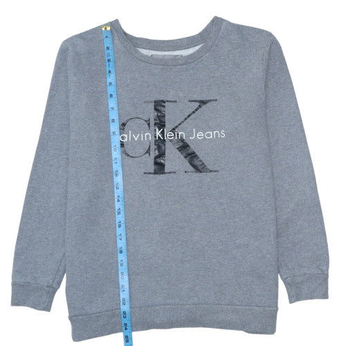 Calvin Klein Jeans Womens Grey Cotton Pullover Sweatshirt M