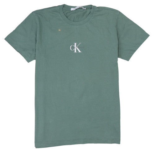 Calvin Klein Jeans Men's Green Cotton Short Sleeve T-Shirt L