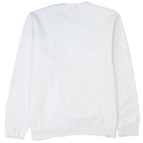 Calvin Klein Men's White XL Crew Neck Logo Pullover Sweatshirt