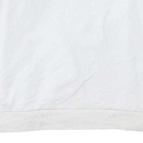Calvin Klein Men's White XL Crew Neck Logo Pullover Sweatshirt