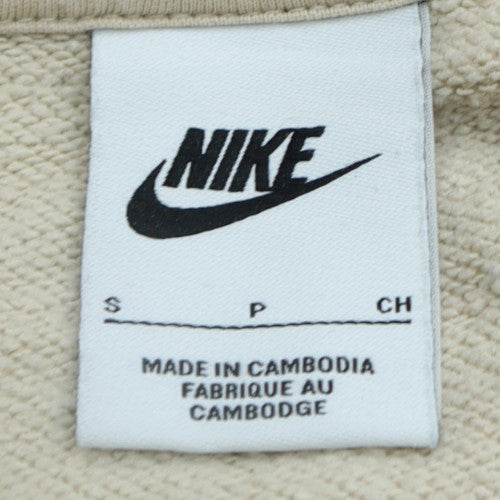 Nike Women's Beige Pullover Hoodie Small Cotton Blend Hooded Sweatshirt