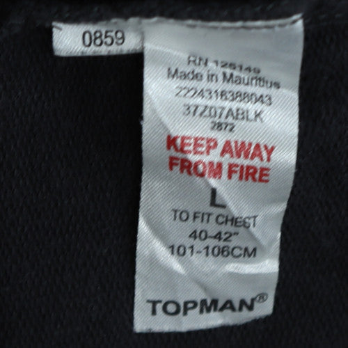 Topman Men's Black Tiger Graphic Sweatshirt L Regular Fit