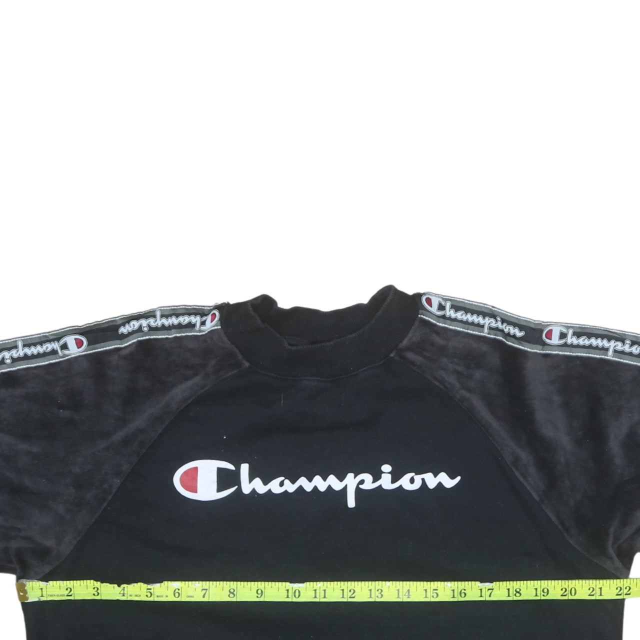 Champion Womens Black Medium Pullover Sweatshirt with Logo Trim