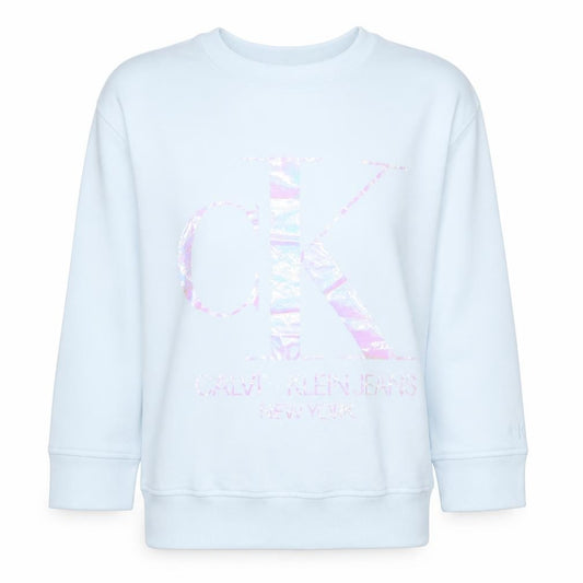 Front view of Calvin Klein Jeans women’s white cotton logo sweatshirt m