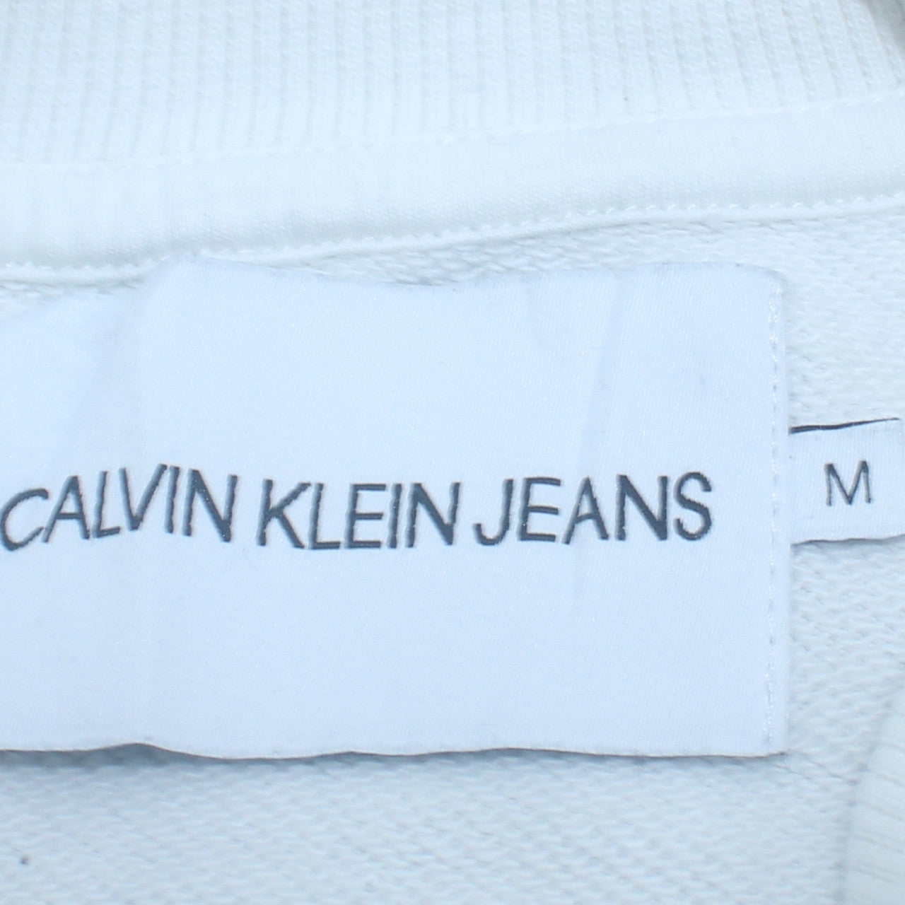 Calvin Klein Jeans Womens White Cotton Logo Sweatshirt M