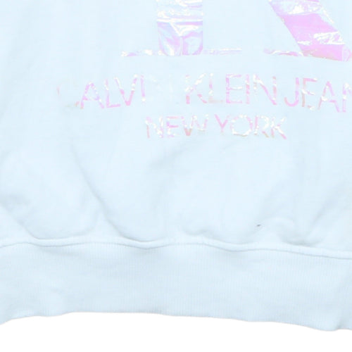 Calvin Klein Jeans Womens White Cotton Logo Sweatshirt M
