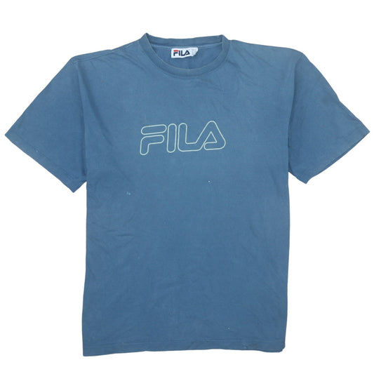 FILA Men’s Blue XL Retro Graphic Logo Short Sleeve Cotton T-Shirt