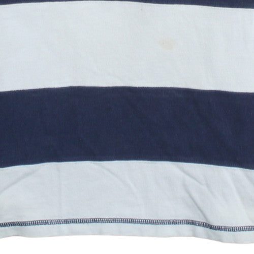 Tommy Hilfiger Men Blue White Long Sleeve Vintage Fit Polo S