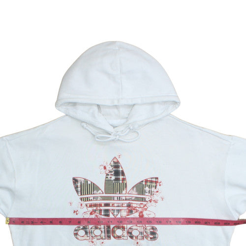 Adidas Women's White Pullover Hoodie Size 12 Graphic Logo Design