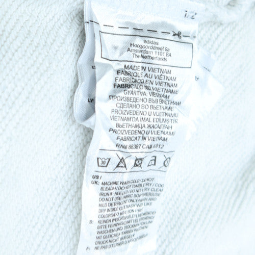 Adidas Women's White Pullover Hoodie Size 12 Graphic Logo Design