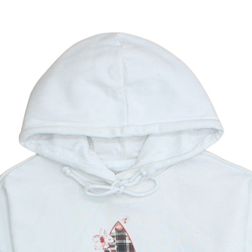 Adidas Women's White Pullover Hoodie Size 12 Graphic Logo Design