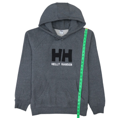 Helly Hansen Men's Grey Pullover Hoodie M Fleece Logo Outdoor