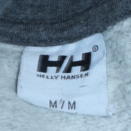 Helly Hansen Men's Grey Pullover Hoodie M Fleece Logo Outdoor