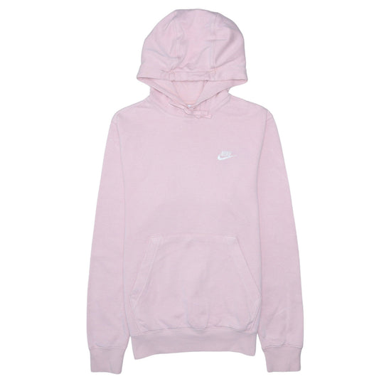 Nike Womens Pink Pullover Hoodie XS Cotton Blend Logo Sweatshirt
