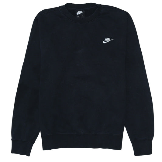 Nike Men Black Crew Neck Pullover Sweatshirt M Regular Fit