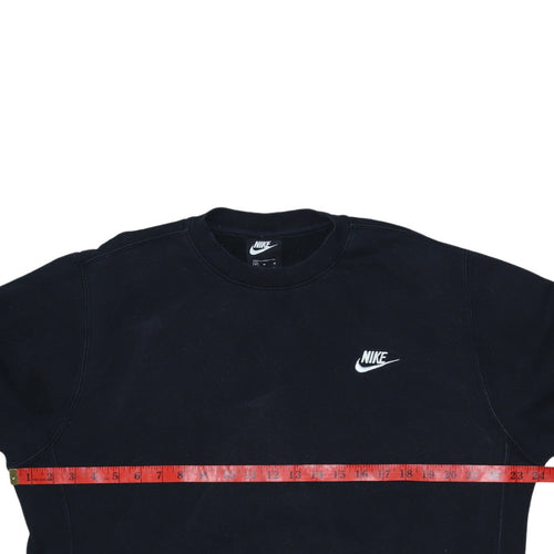 Nike Men Black Crew Neck Pullover Sweatshirt M Regular Fit