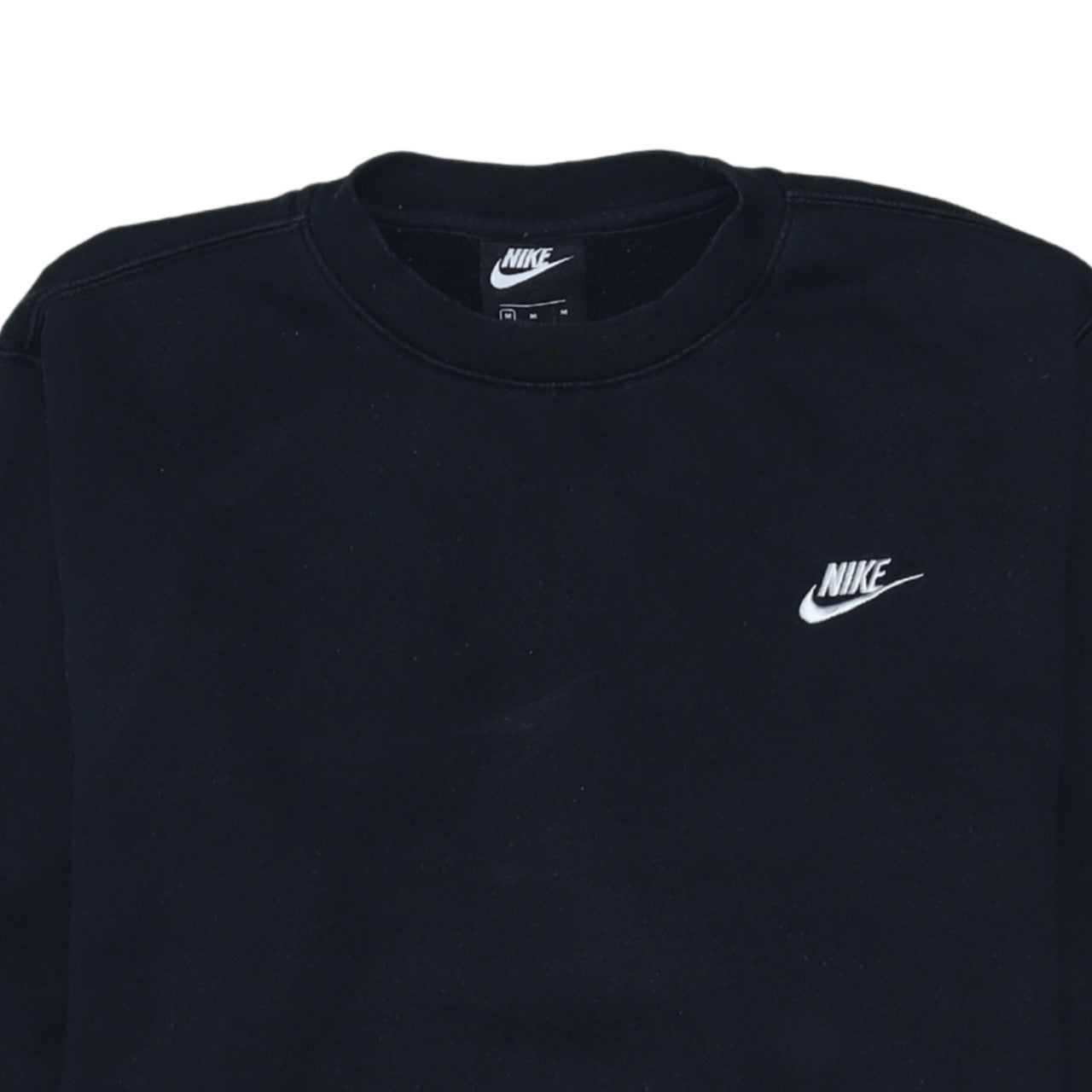 Nike Men Black Crew Neck Pullover Sweatshirt M Regular Fit