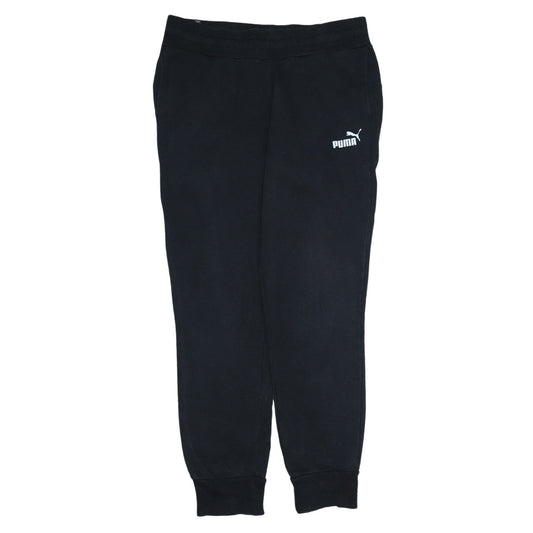 Puma Womens Black Jogger Trousers Size 12 Regular Fit Fleece