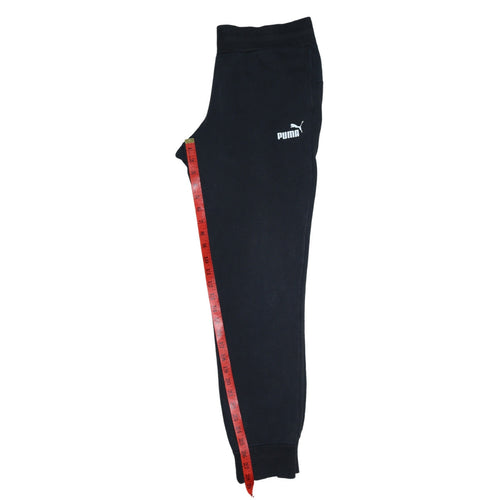 Puma Womens Black Jogger Trousers Size 12 Regular Fit Fleece
