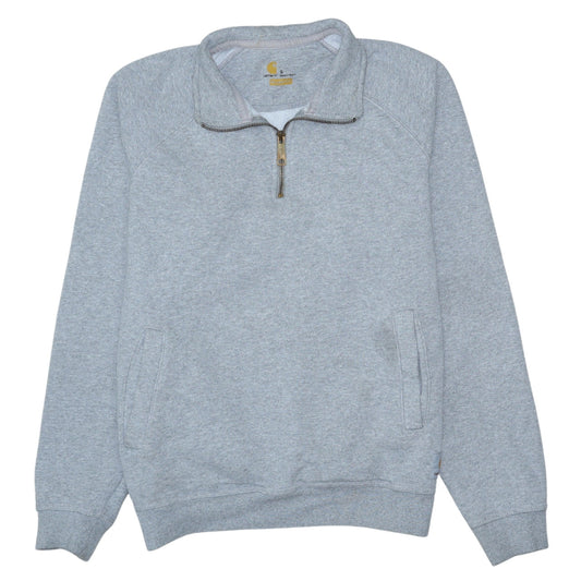 Carhartt Men's Grey 1/4 Zip Fleece Sweatshirt Size S Relaxed Fit