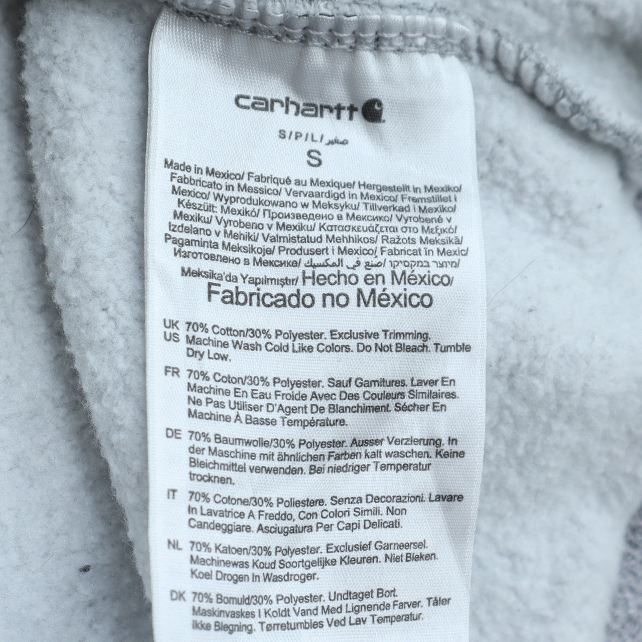 Carhartt Men's Grey 1/4 Zip Fleece Sweatshirt Size S Relaxed Fit