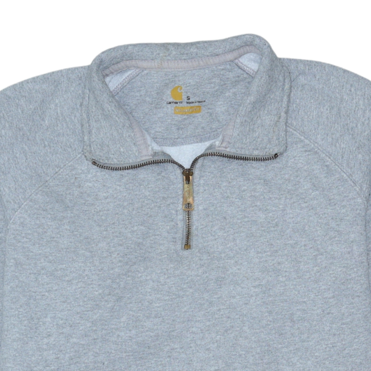 Carhartt Men's Grey 1/4 Zip Fleece Sweatshirt Size S Relaxed Fit