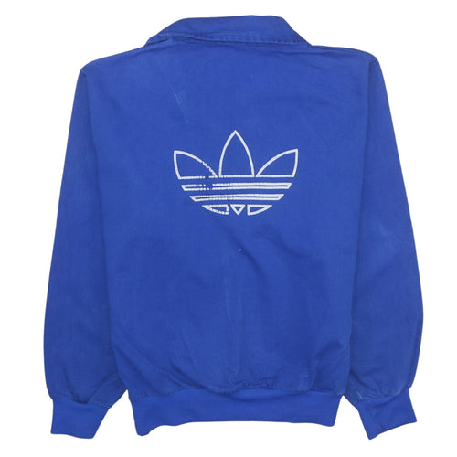 Adidas Womens Blue Henley Pullover Sweatshirt Size 14 Classic Cotton Logo