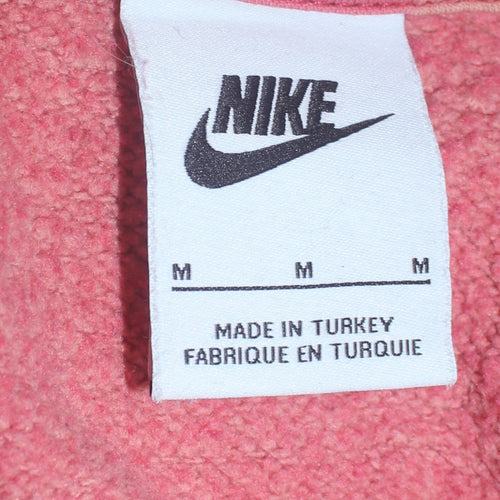 Nike Womens Pink Pullover Hoodie Medium Cotton Blend Casual Sweatshirt