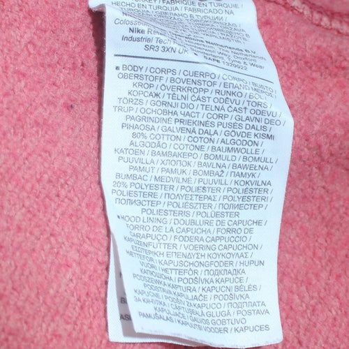 Nike Womens Pink Pullover Hoodie Medium Cotton Blend Casual Sweatshirt