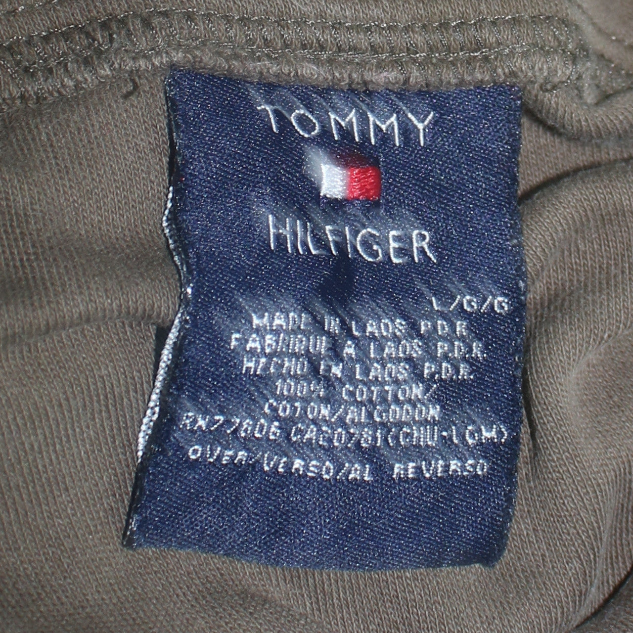 Tommy Hilfiger Men's Green L Pullover Cotton Sweatshirt