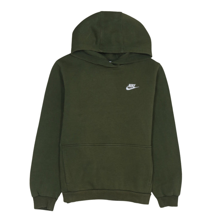 Nike Boys Green Pullover Fleece Hoodie XL 158-170cm Logo Hooded Sweatshirt