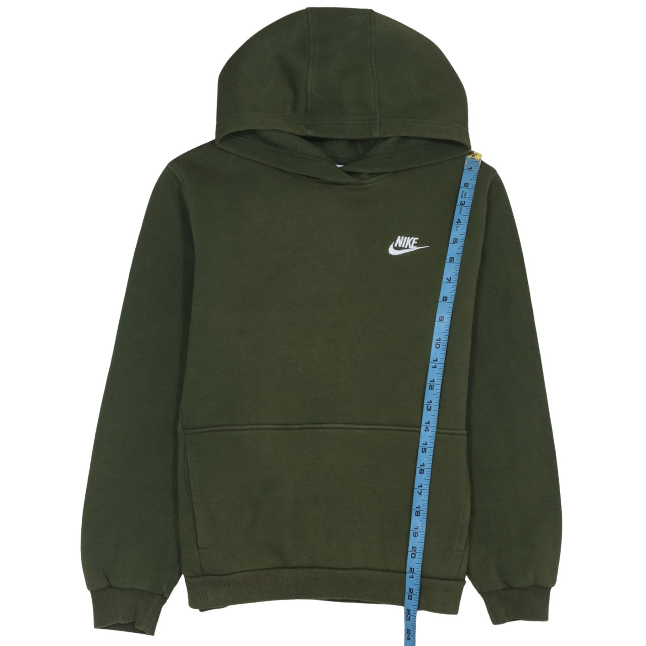 Nike Boys Green Pullover Fleece Hoodie XL 158-170cm Logo Hooded Sweatshirt