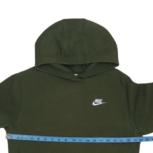 Nike Boys Green Pullover Fleece Hoodie XL 158-170cm Logo Hooded Sweatshirt