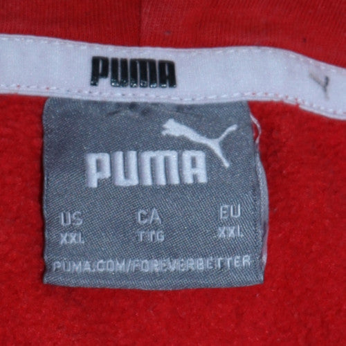 Puma Men's Red 2XL Pullover Hoodie Fleece Sports Sweatshirt