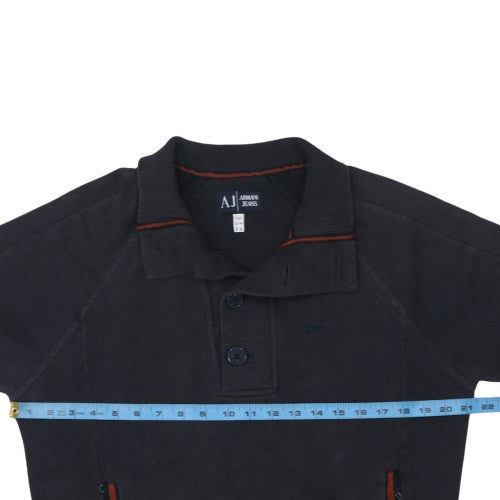 Armani Jeans Men's Black M Henley Sweatshirt with Buttons
